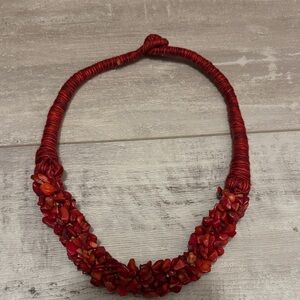Elegant Red Beaded Necklace